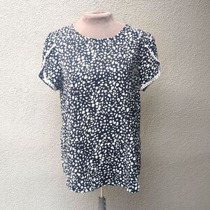 Fashion Top Large Sleeveless  Crochet Sleeve Blouse Ditzy Print